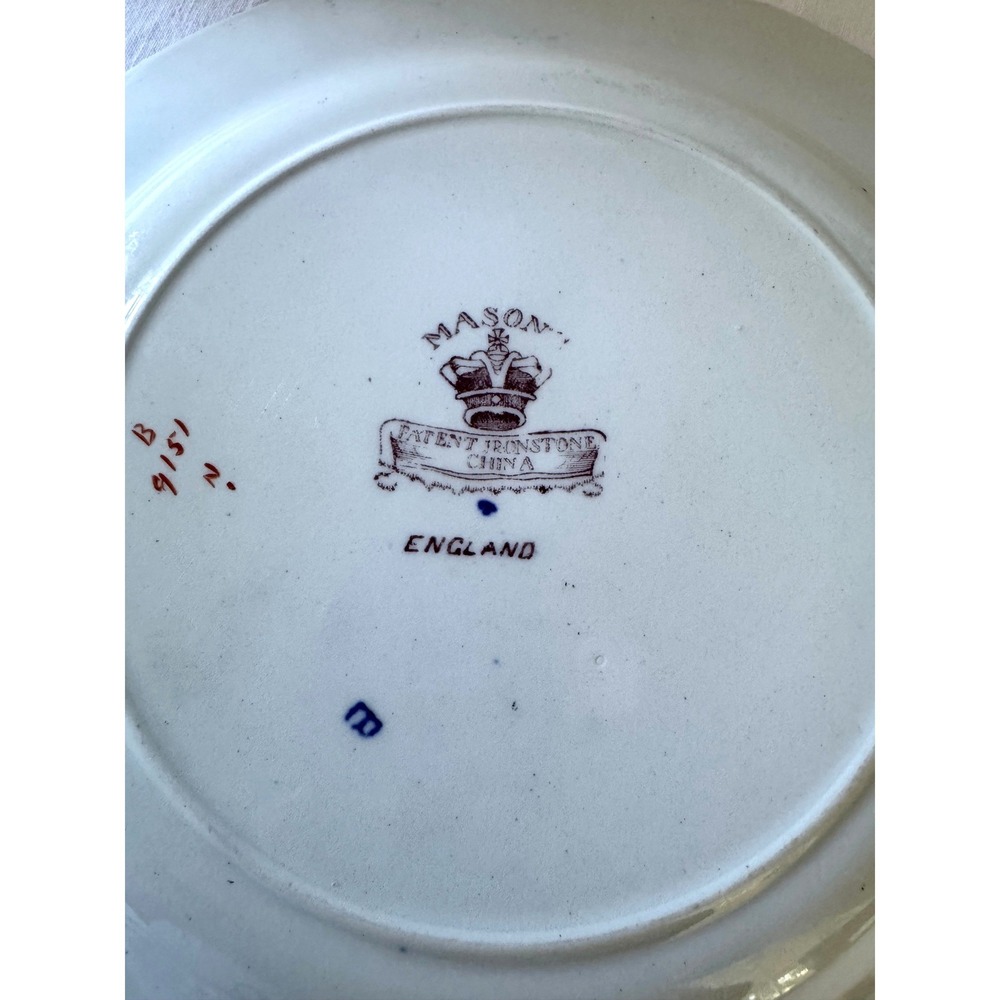 Masons Antique Ironstone China Plate England Imari Floral Gold Scalloped 10.25in - Picture 2 of 15